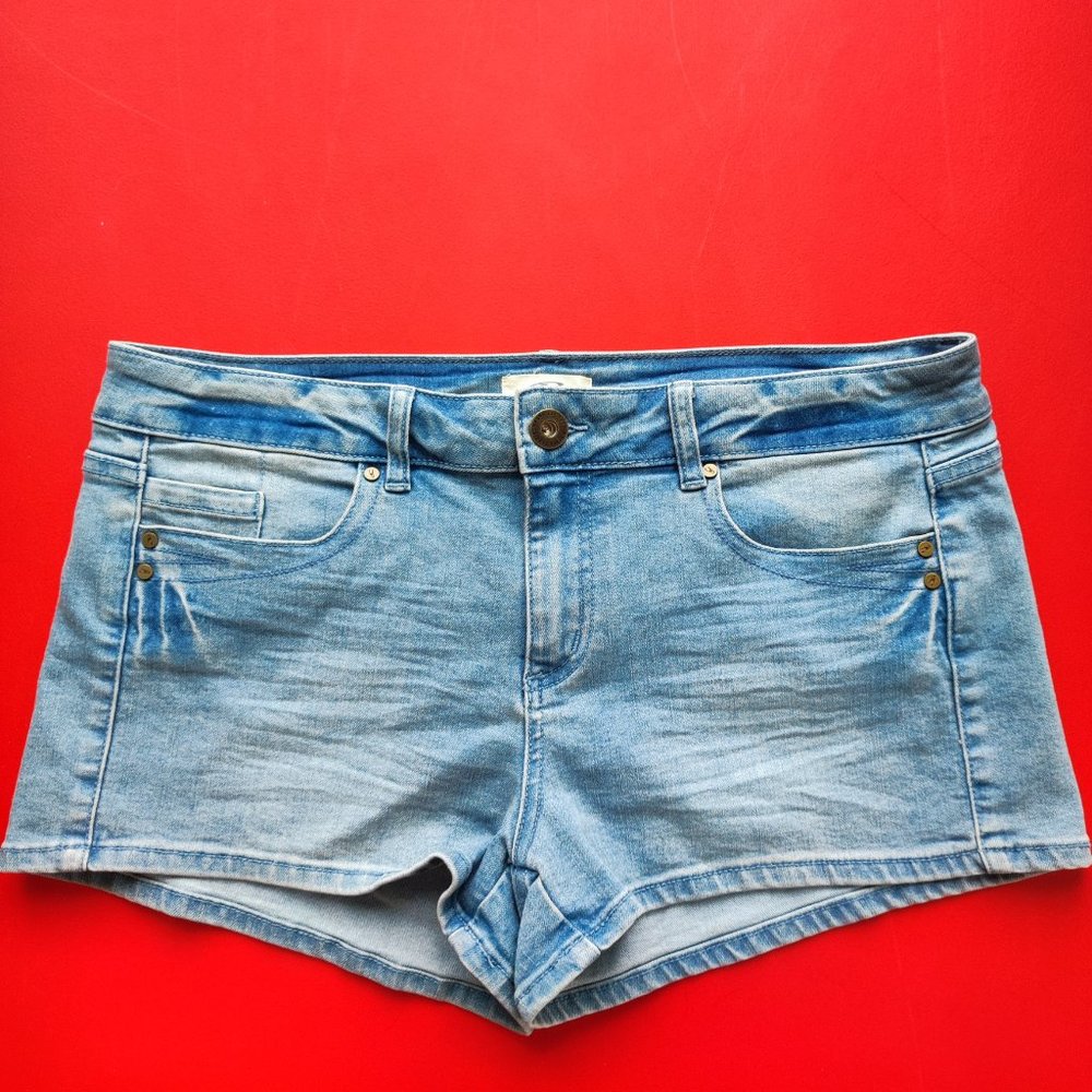O'Neil jeans short washed distressed blue women's waist 17.5"